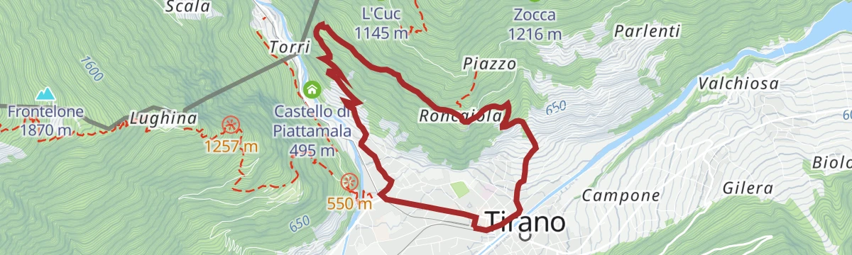Route map: Tirano - Ciocca - Roncaiola - Tirano